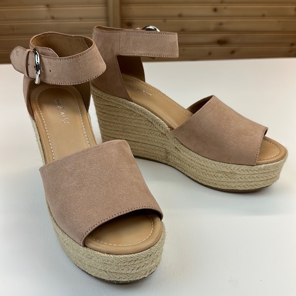 Nine West Adell Espadrille Blush Wedge Sandal Size 10 - Picture 3 of 12